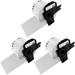 AIMO Set 3 role etichete continue compatibile Brother DK-22205, 62 mm 30, 48 m, pentru etichete personalizate, logistica si produse (BHADK22205P3)