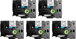 Sanco Grup SG Set 5 benzi laminate AIMO SG Compatibile Brother TZe-231, 12 mm text negru pe alb, pentru identificare rafturi, inventariere si organizare profesionala (BHSGTZE231P5)