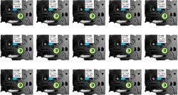 Sanco Grup SG Set 15 benzi laminate SG compatibile Brother TZe-231, 12 mm, negru pe alb, pentru rafturi, inventariere si organizare profesionala (BHSGTZE231P15)