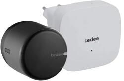 Tedee GO2 Bridge Bundle: Încuietoare inteligentă Tedee GO2 Smart Lock Aluminium Black, Bluetooth 5.0 (BLE) + Bridge (Tedee GO2 Bridge Bundle Black)