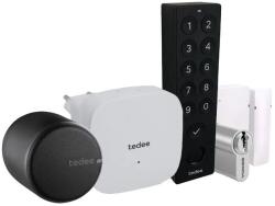 Tedee PRO Set: Încuietoare inteligentă Tedee Smart Lock Black + Bridge + Keypad Pro + Door Sensor + Cilindru (TedeeProFullBk)