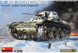 MiniArt Models 1/35 T-60 Screened (Plant No. 264 Stalingrad) tank katonai jármű modell részletes belső térrel (35237)