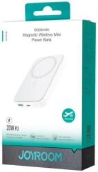JOYROOM Power Bank vezeték nélküli töltéssel USB - Lightning kábellel (0.25m), fehér (JR-W020) (JR-W020-WHT)