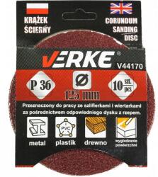 VERKE Csiszolókorong, 125 mm, 10 db, V44170, Verke