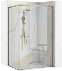 Rea Solar Brush Gold cabină de duș 90x90 cm pătrat auriu periat/sticlă transparentă REA-K9500 (REAK9500)