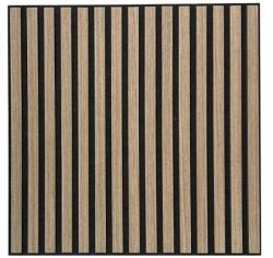  Panou riflaj decorativ - Set 4 Bucati - lamele verticale nuc închis pe bază neagră (2100000067008)