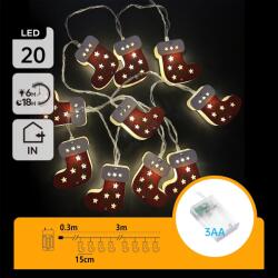 Aigostar - LED гирлянд 20xLED/3xAA 3m топла бяла чорапи (AI2226)