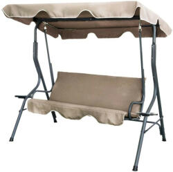  Kerti hintaágy - 170 x 110 x 153 cm - sötét bézs - pohártartóval (CMK0735)