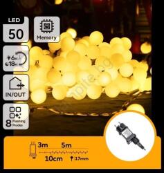 Aigostar - LED външна декоративна гирлянда 50xLED/3, 6W/230V/8 функции 5m IP44 топла бяла светлина (AI2175)