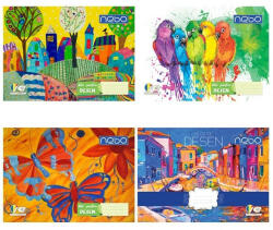 NEBO Rajzfüzet, A4, 120 g/m2, 16 lap, polikróm mintás borítóval