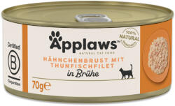 Applaws 6x70g Applaws csirkemell & tonhal húslében nedves macskaeledel
