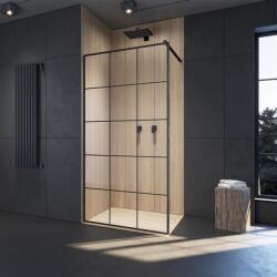 Radaway Paravan de dus tip Walk-in Radaway Modo New Black II Factory negru-transparent 90 cm sticla securizata 8 mm (389094-54-55)