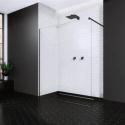 Radaway Paravan de dus tip Walk-in Radaway Modo New II negru-transparent 145 cm sticla securizata 8 mm (389145-54-01)