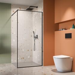 Radaway Paravan de dus tip Walk-in Radaway Modo F II negru mat-transparent 150 cm sticla securizata 8 mm (10409154-54-01)