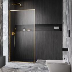 Radaway Paravan de dus tip Walk-in Radaway Modo F SL II auriu lucios-transparent 110 cm sticla securizata 8 mm stanga (10419114-09-01L)