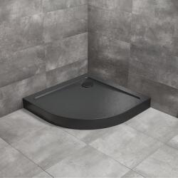 Radaway Cadita dus semirotunda Radaway Doros A Compact Stone 90x90 cm acril negru (SDRA9090-05-54S)