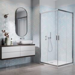 Radaway Cabina de dus patrata cu usi glisante Radaway Alienta 80x80 cm crom-transparent (10238080-01-01)