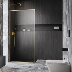 Radaway Paravan de dus tip Walk-in Radaway Modo F II auriu lucios-transparent 150 cm sticla securizata 8 mm (10409154-09-01)
