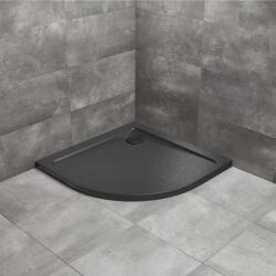 Radaway Cadita dus semirotunda Radaway Doros A Stone 80x80 cm acril negru (SDRA8080-01-54S)