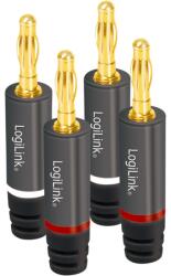 LogiLink Audio Banán csatlakozók, 4 db, fém, szürke (CA1212) (CA1212) (CA1212)