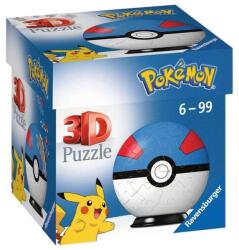 Ravensburger 11265 - Pokémon Poké Balls - Great Ball - 55 db-os 3D puzzle (11265)