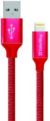 ColorWay USB apa - Lightning apa Adat- és töltőkábel 1m - Piros (CW-CBUL004-RD) (CW-CBUL004-RD)