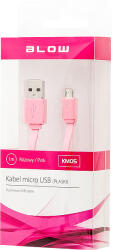 USB kábel A - micro B lapos 1m rózsaszín (66-065)