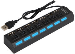  USB elosztó WT. A-7xGN. A HUB-06 fekete (86-073)