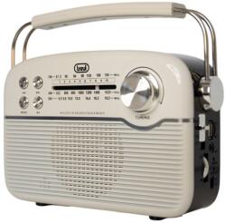 Trevi RA 7F50 BT Hordozható vintage napelemes rádió, Bluetooth-tal, USB és SD kártya bemenettel krémfehér színben (0RA7F50001-F) (0RA7F50001-F) (0RA7F50001-F)