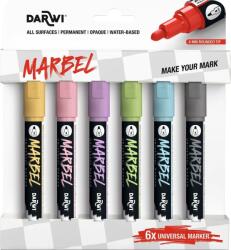 Darwi Marbel Set de markere 4 mm Pastel 6 Bucăți (DA0226004K02C)