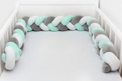 Scamp Plüss Fonott rácsvédő 180cm - Menta-Szürke-Fehér - babylion