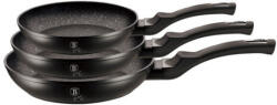 Berlinger Haus Black Silver Collection 3 részes serpenyőkészlet márvány bevonattal (BH-6159F)