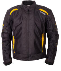 W-Tec Nyári motoros kabát W-TEC Tosheck fekete-sárga L (26179-L)