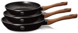 Berlinger Haus Ebony Rosewood Line 3 részes serpenyőkészlet gránit-márvány bevonattal (BH-1727F)