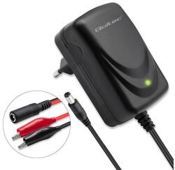 Qoltec Automatikus töltő AGM GEL STD 12V akkumulátorhoz | 1A | Egyenirányító LED jelzővel (QC-52424)