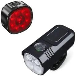 Spyral LM-1000 első és hátsó lámpaszett, Power LED, 1000-50 lumen, USB-ről tölthető, fekete