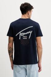 Tommy Jeans pamut póló sötétkék, nyomott mintás, DM0DM22320 - sötétkék XXL