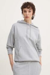 HUGO BOSS pamut melegítőfelső szürke, női, nyomott mintás, kapucnis, 50522423 - szürke M