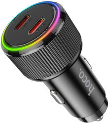  Car charger Hoco 2 x USB C QC PD 50W NZ14B black (6942007620468)
