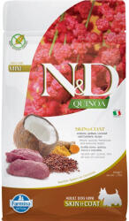 N&D Quinoa Skin & Coat Mini Adult Monoprotein Gabonamentes Száraz Kutyatáp (Szarvas és Kókusz) - 800 g