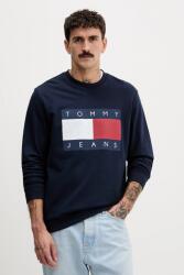 Tommy Hilfiger pamut melegítőfelső sötétkék, nyomott mintás, DM0DM22643 - sötétkék XL