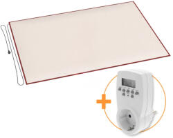 Infra Szőnyeg alá tehető fűtőszőnyeg időkapcsolóval 100x140 cm, 150W, IPX7 védettség