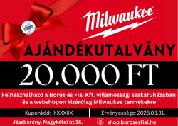 Milwaukee vásárlási utalvány 20000 Ft