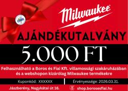 Milwaukee vásárlási utalvány 5000 Ft
