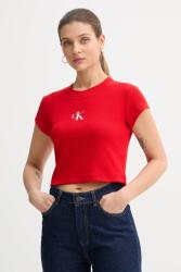 Calvin Klein Jeans t-shirt fehér, LV047AB802 - piros S