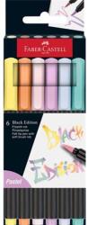 Faber-Castell Ecsetirón készlet, FABER-CASTELL "Black Edition", 6 különböző pasztell szín (TFC116453) - tintasziget
