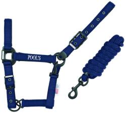 POOL'S Nylon lovagló kötél bőrrel Pool's nagyló kék
