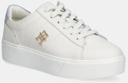 Tommy Hilfiger bőr sportcipő PLATFORM COURT SNEAKER - fehér Női 41