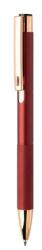 Golyóstoll újrahasznosított alumínium, matt felületű testtel, texturált markolatú, bordó test, rózsaarany klipsz