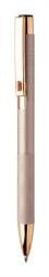 Golyóstoll újrahasznosított alumínium, matt felületű testtel, texturált markolatú, rózsaszin test, rózsaarany klipsz